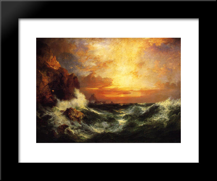 Sunset Near Land'S End, Cornwall, England 20x24 Black Modern Wood Framed Art Print Poster by Moran, Thomas