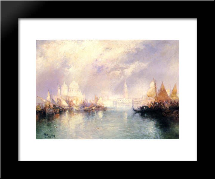 The Church Of Santa Maria Della Salute, Venice 20x24 Black Modern Wood Framed Art Print Poster by Moran, Thomas