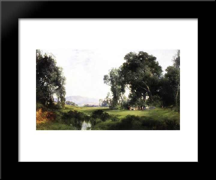 The Picnic 20x24 Black Modern Wood Framed Art Print Poster by Moran, Thomas