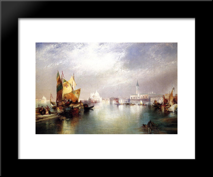The Splendor Of Venice 20x24 Black Modern Wood Framed Art Print Poster by Moran, Thomas