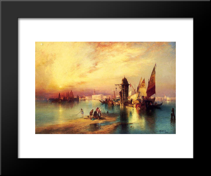 Venice 20x24 Black Modern Wood Framed Art Print Poster by Moran, Thomas