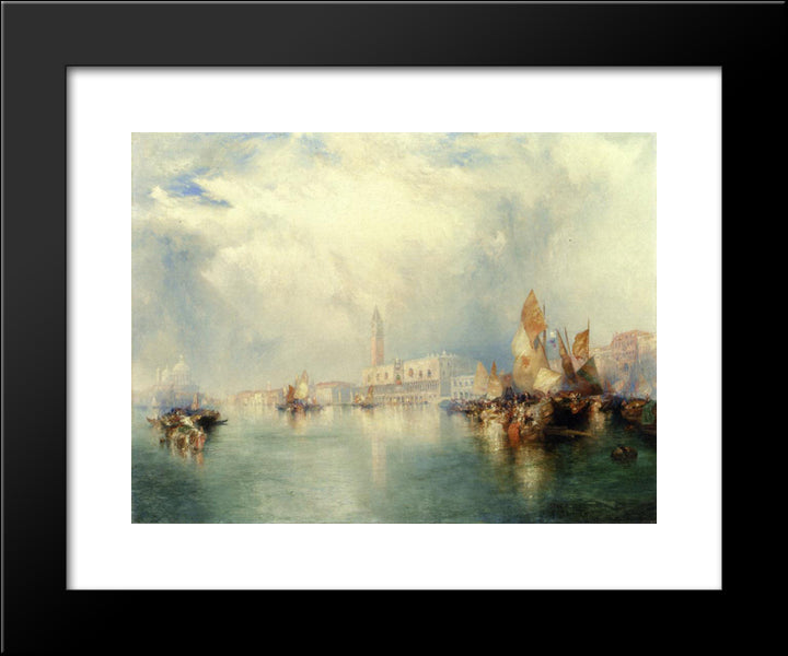 Venice ' Grand Canal 20x24 Black Modern Wood Framed Art Print Poster by Moran, Thomas
