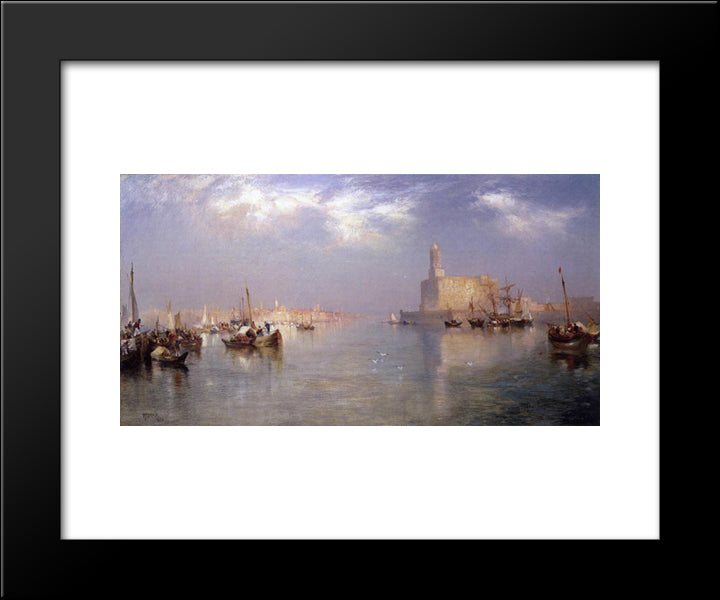 Vera Cruz Harbor 20x24 Black Modern Wood Framed Art Print Poster by Moran, Thomas