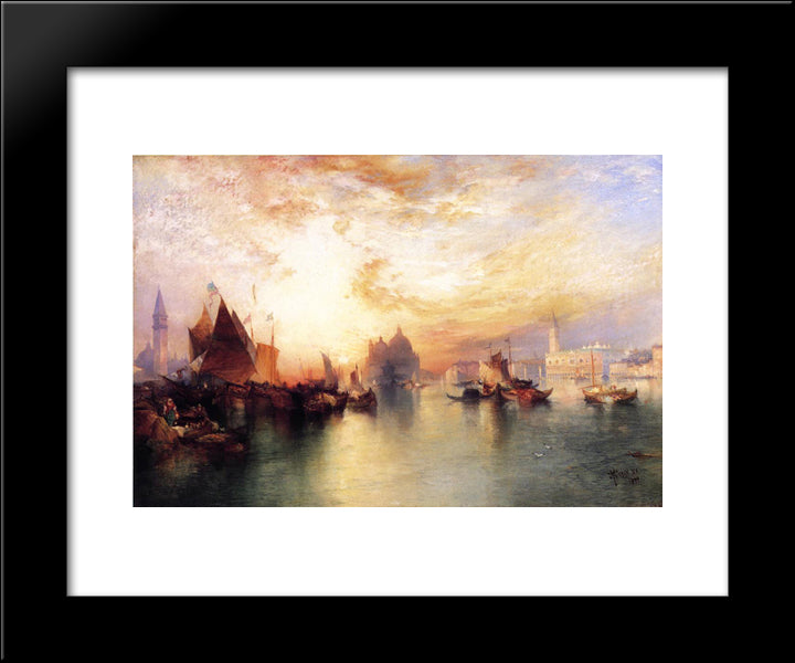 Venice, From Near San Giorgio 20x24 Black Modern Wood Framed Art Print Poster by Moran, Thomas