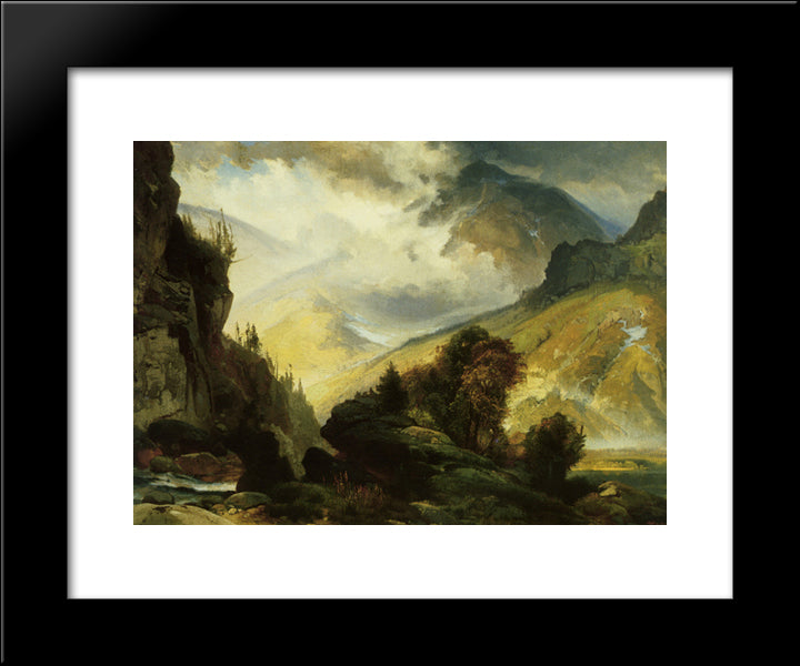 The White Mountains 20x24 Black Modern Wood Framed Art Print Poster by Moran, Thomas