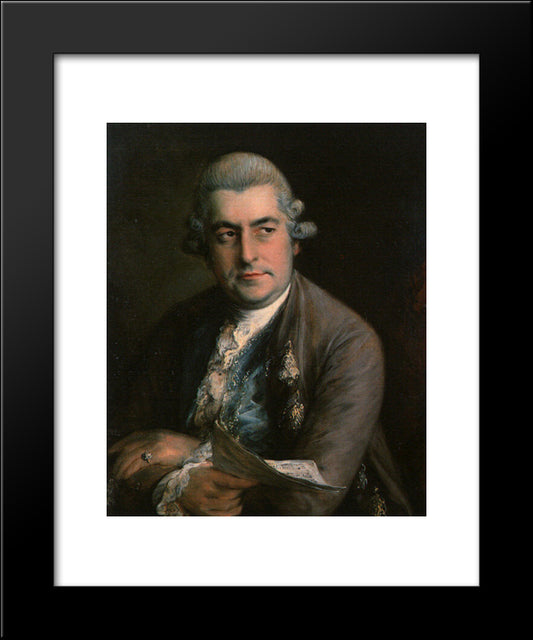 Johann Christian Bach 20x24 Black Modern Wood Framed Art Print Poster by Gainsborough, Thomas