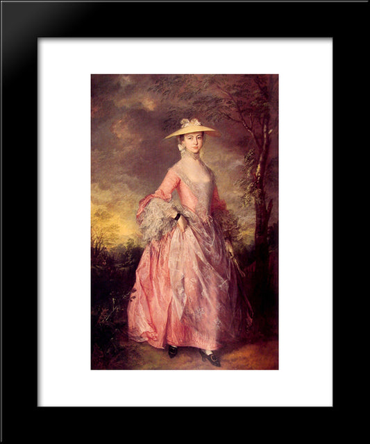 Mary, Countess Of Howe 20x24 Black Modern Wood Framed Art Print Poster by Gainsborough, Thomas