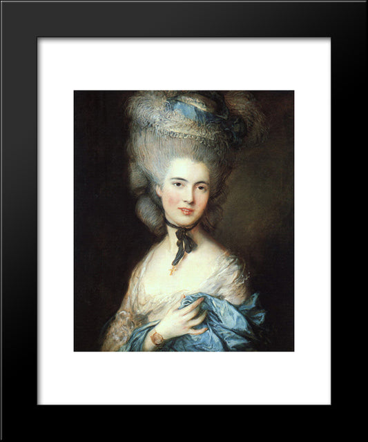 Portrait Of A Lady In Blue 20x24 Black Modern Wood Framed Art Print Poster by Gainsborough, Thomas