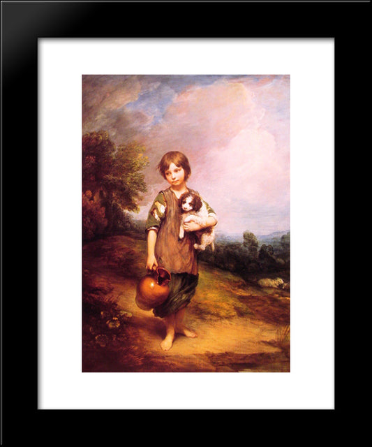 Cottage Girl With Dog And Pitcher 20x24 Black Modern Wood Framed Art Print Poster by Gainsborough, Thomas