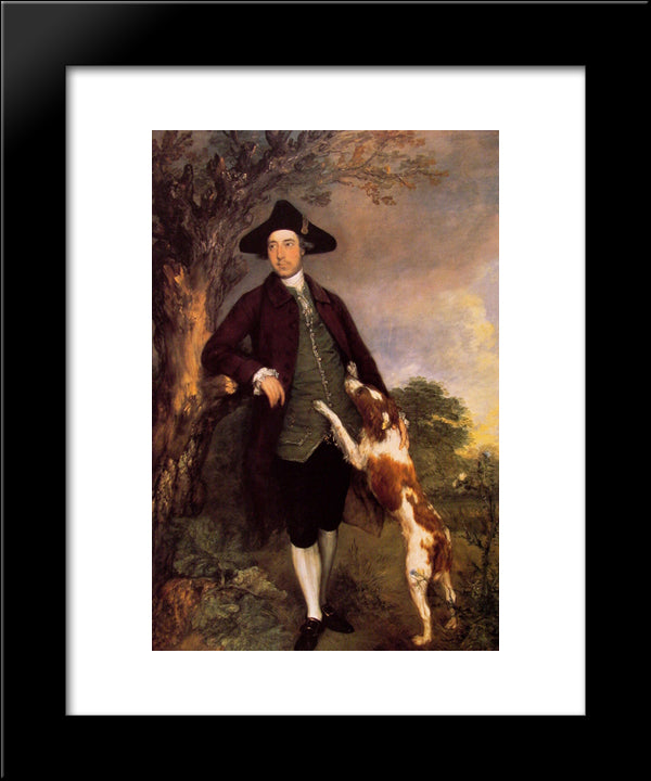 George, Lord Vernon 20x24 Black Modern Wood Framed Art Print Poster by Gainsborough, Thomas