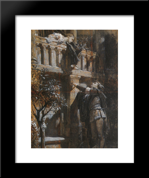 Romeo And Juliet 20x24 Black Modern Wood Framed Art Print Poster by Dicksee, Frank