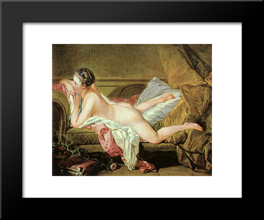 Nude On A Sofa 20x24 Black Modern Wood Framed Art Print Poster by Boucher, Francois