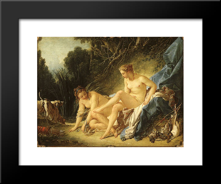 Diana Resting After Her Bath 20x24 Black Modern Wood Framed Art Print Poster by Boucher, Francois