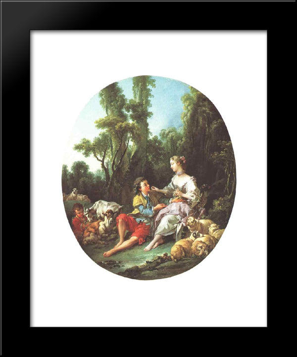 Are They Thinking About The Grape? 20x24 Black Modern Wood Framed Art Print Poster by Boucher, Francois