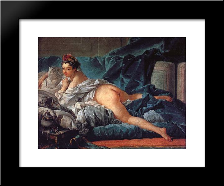 Brown Odalisk 20x24 Black Modern Wood Framed Art Print Poster by Boucher, Francois