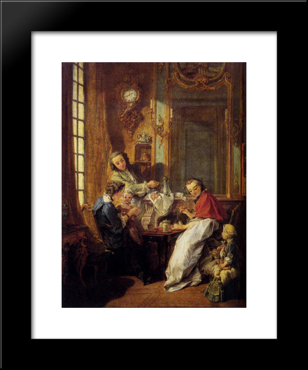 Morning Coffee 20x24 Black Modern Wood Framed Art Print Poster by Boucher, Francois