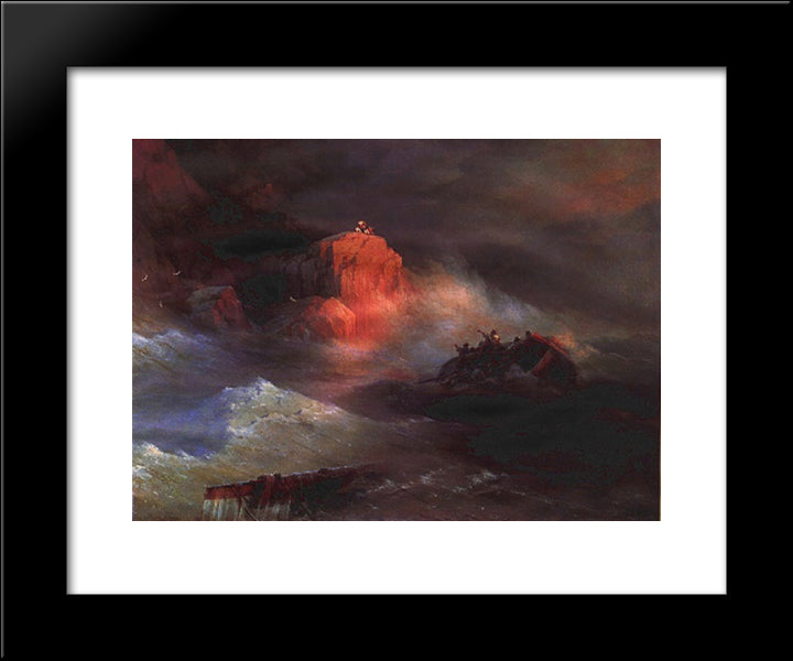 Crash 20x24 Black Modern Wood Framed Art Print Poster by Aivazovsky, Ivan