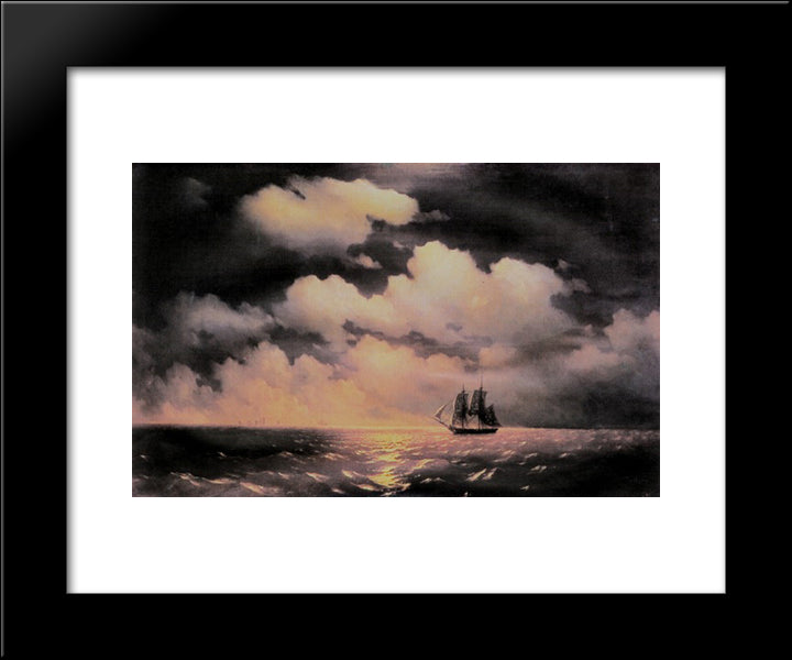 Merkuri 20x24 Black Modern Wood Framed Art Print Poster by Aivazovsky, Ivan