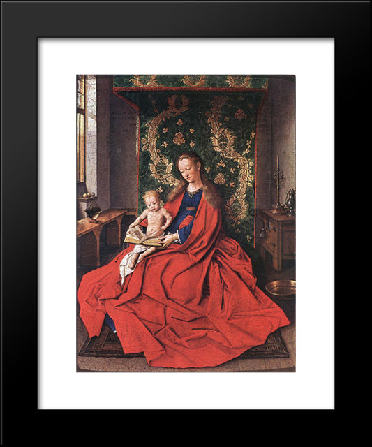 Madonna With The Child Reading 20x24 Black Modern Wood Framed Art Print Poster by van Eyck, Jan