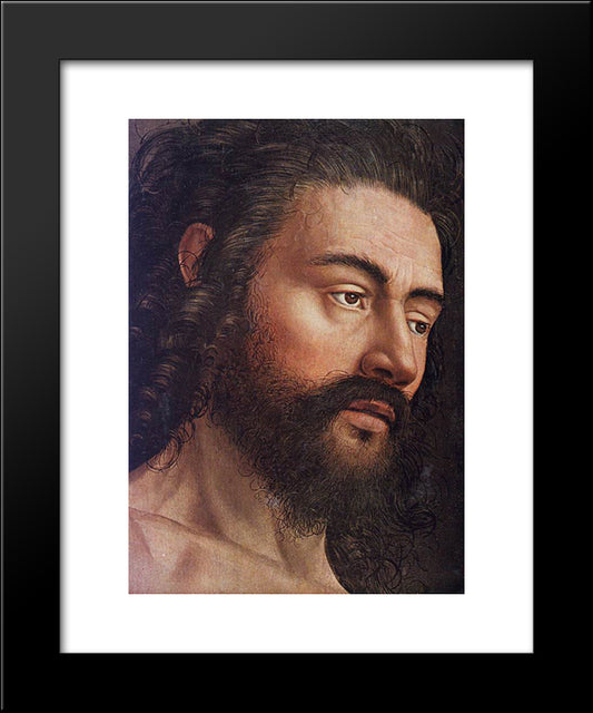 The Ghent Altarpiece: Adam [Detail: 1] 20x24 Black Modern Wood Framed Art Print Poster by van Eyck, Jan