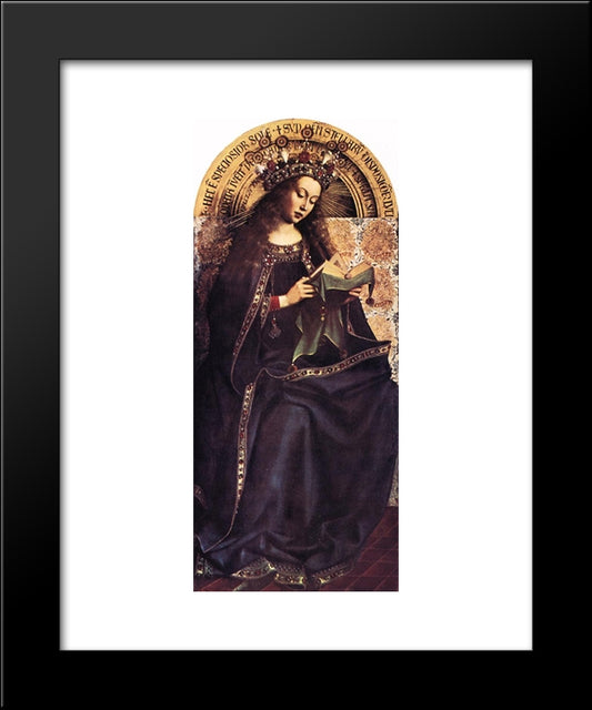 The Ghent Altarpiece: Virgin Mary 20x24 Black Modern Wood Framed Art Print Poster by van Eyck, Jan