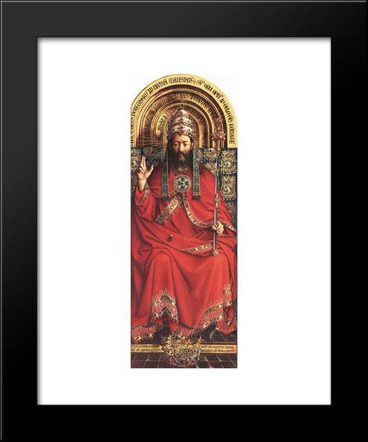The Ghent Altarpiece: God Almighty 20x24 Black Modern Wood Framed Art Print Poster by van Eyck, Jan