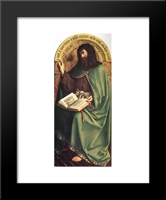 The Ghent Altarpiece: St John The Baptist 20x24 Black Modern Wood Framed Art Print Poster by van Eyck, Jan