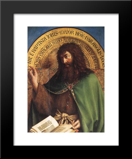 The Ghent Altarpiece: St John The Baptist [Detail] 20x24 Black Modern Wood Framed Art Print Poster by Dumitresco, Natalia