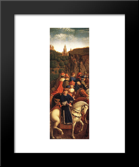 The Ghent Altarpiece: The Just Judges 20x24 Black Modern Wood Framed Art Print Poster by van Eyck, Jan