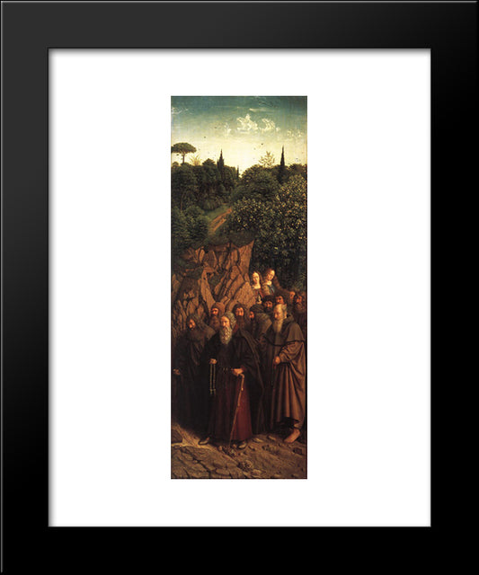 The Ghent Altarpiece: The Holy Hermits 20x24 Black Modern Wood Framed Art Print Poster by van Eyck, Jan