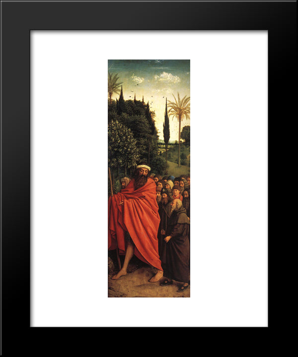 The Ghent Altarpiece: The Holy Pilgrims 20x24 Black Modern Wood Framed Art Print Poster by van Eyck, Jan