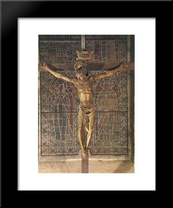 Crucifix 20x24 Black Modern Wood Framed Art Print Poster by Donatello