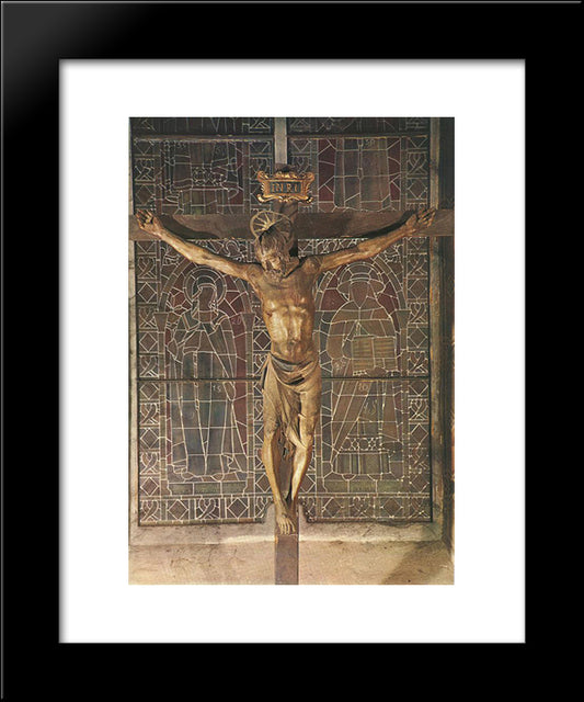 Crucifix 20x24 Black Modern Wood Framed Art Print Poster by Donatello