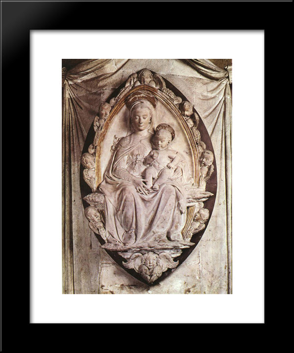 Annunciation 20x24 Black Modern Wood Framed Art Print Poster by Donatello