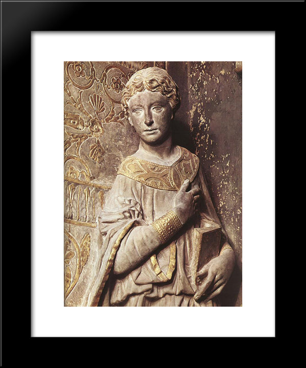 Annunciation ' Detail 20x24 Black Modern Wood Framed Art Print Poster by Donatello