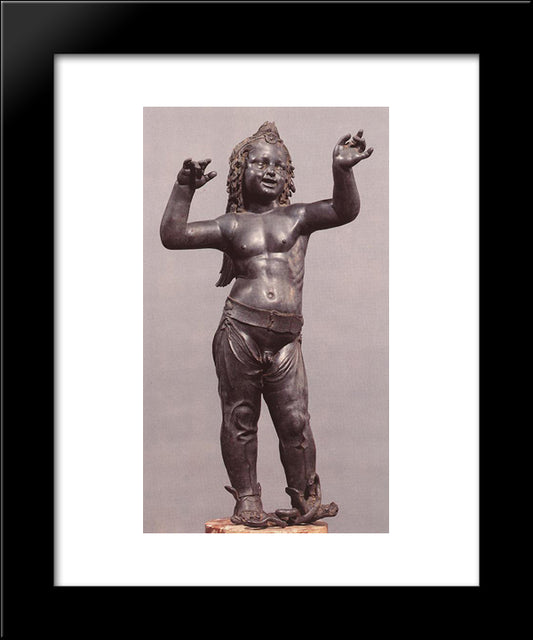 Allegoric Figure Of A Boy (Atys), Front View 20x24 Black Modern Wood Framed Art Print Poster by Donatello