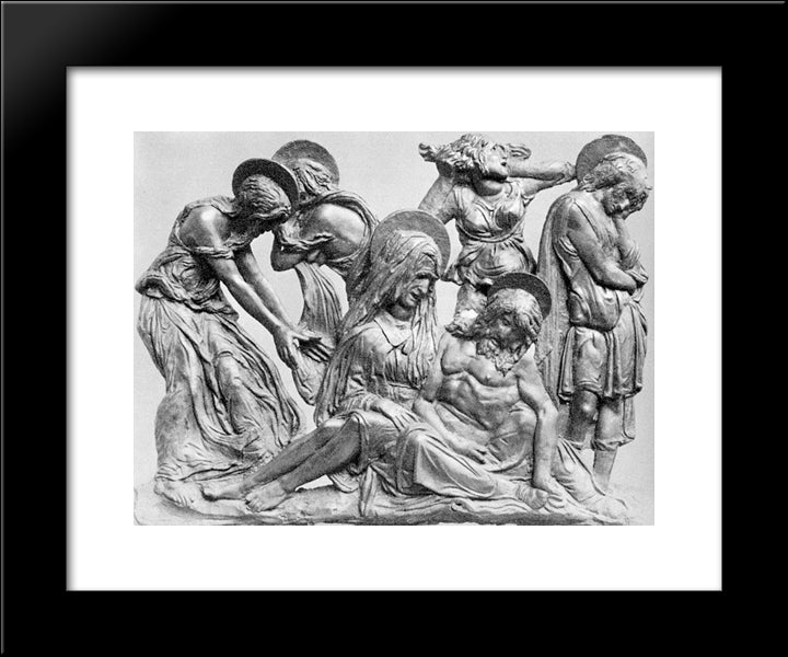 Lamentation Over The Dead Christ 20x24 Black Modern Wood Framed Art Print Poster by Donatello