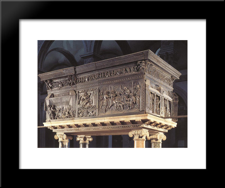 Pulpit On The Right 20x24 Black Modern Wood Framed Art Print Poster by Donatello
