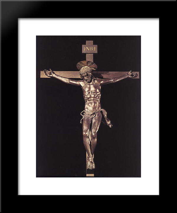 Crucifix 20x24 Black Modern Wood Framed Art Print Poster by Donatello