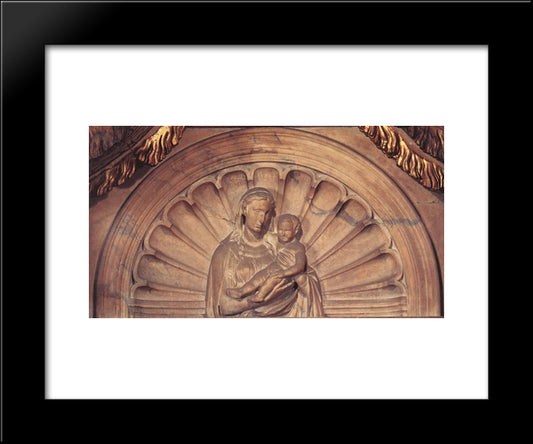 Funeral Monument To John Xxiii (Detail) 20x24 Black Modern Wood Framed Art Print Poster by Donatello