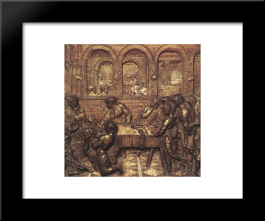 Herod'S Banquet 20x24 Black Modern Wood Framed Art Print Poster by Donatello