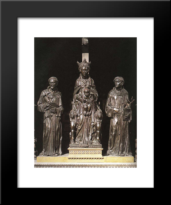 Madonna And Child Between St Francis And St Anthony 20x24 Black Modern Wood Framed Art Print Poster by Donatello
