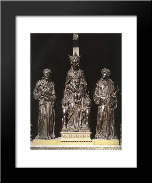 Madonna And Child Between St Francis And St Anthony 20x24 Black Modern Wood Framed Art Print Poster by Donatello