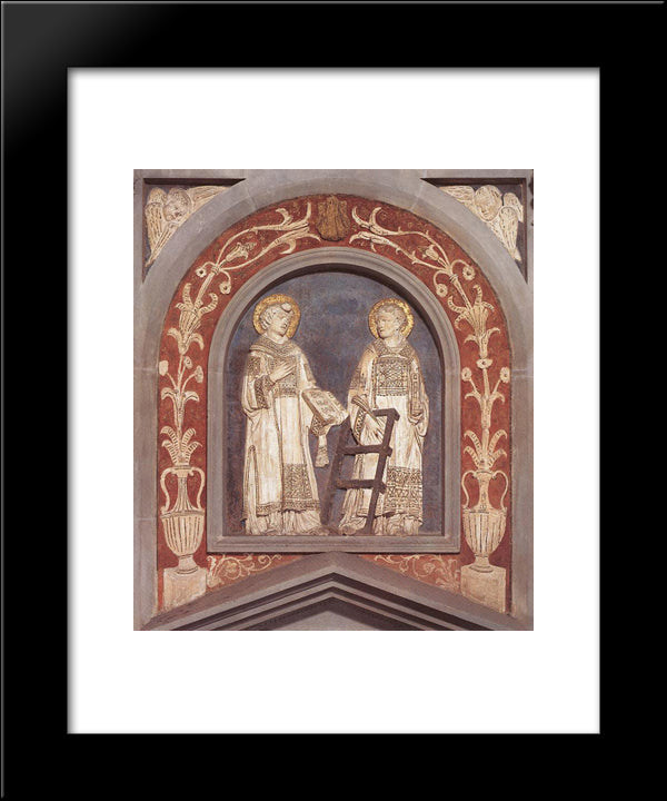 St Stephen And St Lawrence 20x24 Black Modern Wood Framed Art Print Poster by Donatello