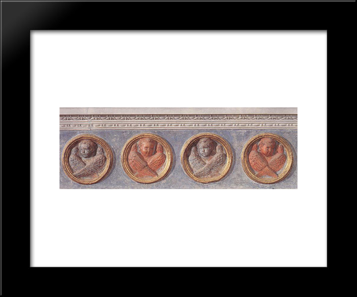 Putti Of The Trabeation 20x24 Black Modern Wood Framed Art Print Poster by Donatello
