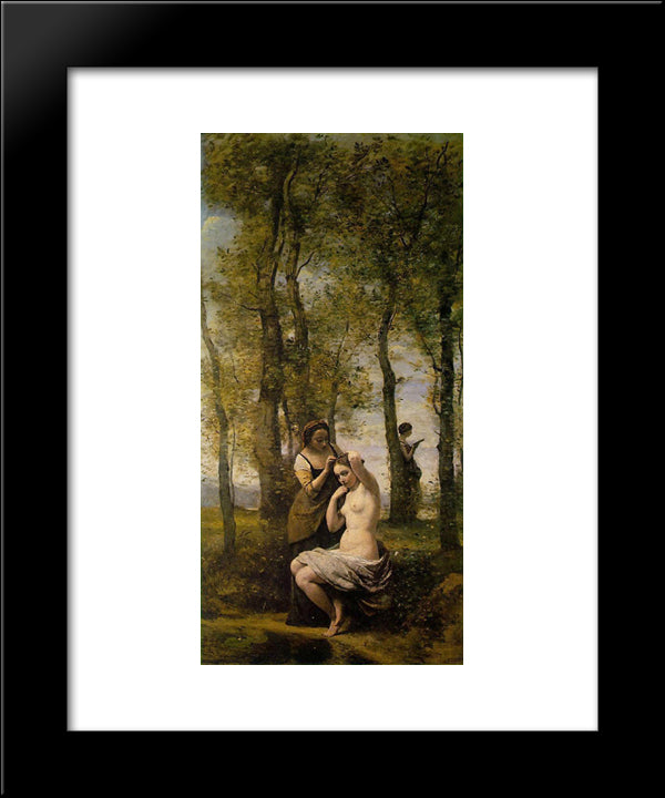 Le Toilette 20x24 Black Modern Wood Framed Art Print Poster by Corot, Jean Baptiste Camille