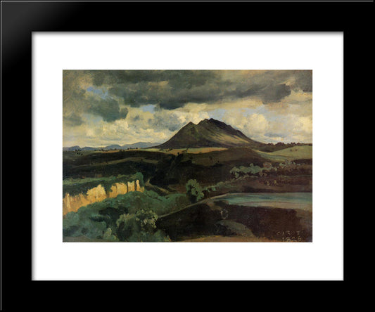 La Monta Soracte 20x24 Black Modern Wood Framed Art Print Poster by Corot, Jean Baptiste Camille