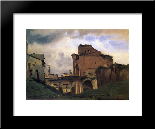 Basilica Of Constantine 20x24 Black Modern Wood Framed Art Print Poster by Corot, Jean Baptiste Camille