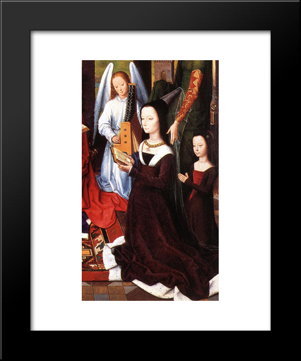 The Donne Triptych [Detail: 5, Central Panel] 20x24 Black Modern Wood Framed Art Print Poster by Memling, Hans