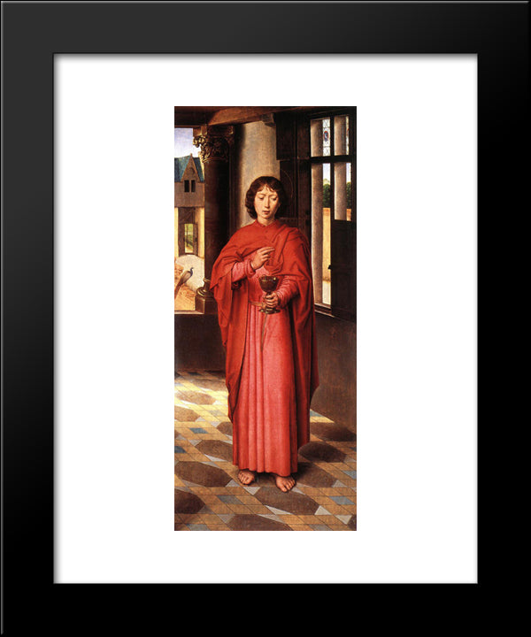 The Donne Triptych [Detail: 6, Right Wing] 20x24 Black Modern Wood Framed Art Print Poster by Memling, Hans